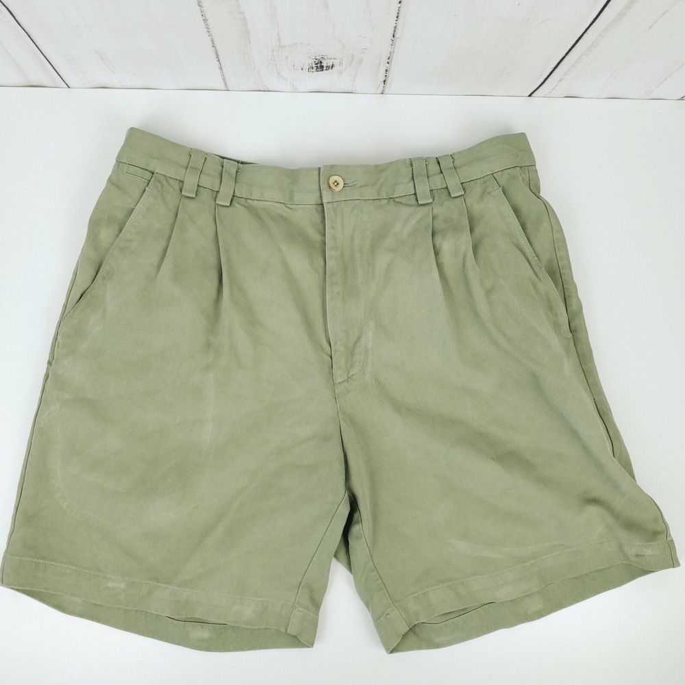 Tommy Bahama Men’s Olive Green 100% Silk Shorts Size 34